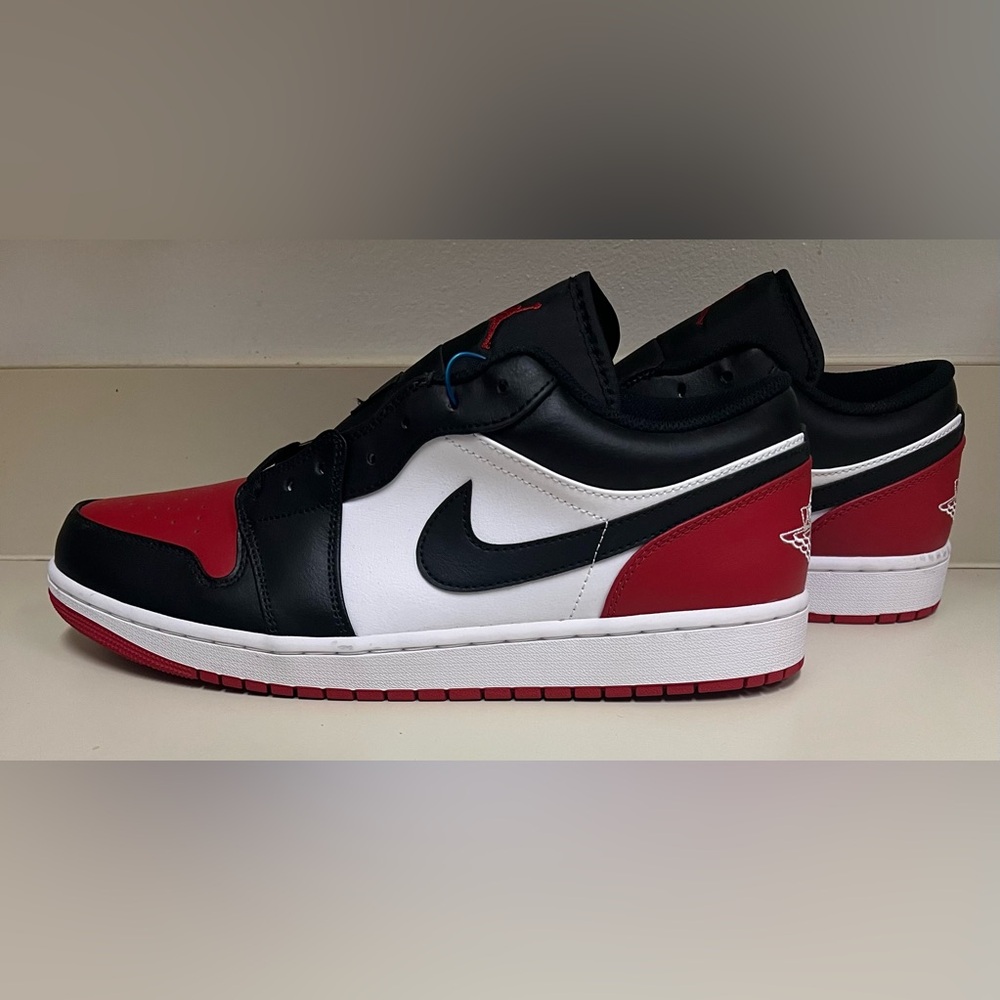 Jordan 1 Bred Toe 2.0, Black, White, and Red, Size 14, New